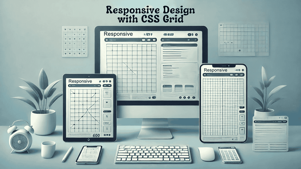 image showing responsive design using grid systems on different devices