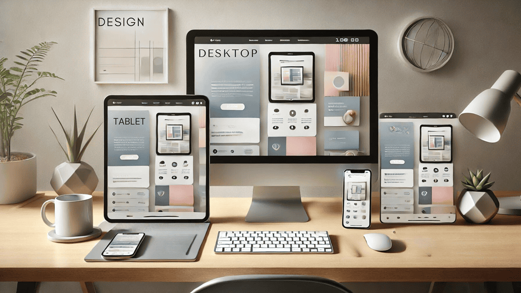 visual comparison of a responsive website design across multiple devices 