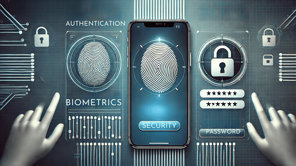 image graphic showing various authentication methods like biometrics and passwords