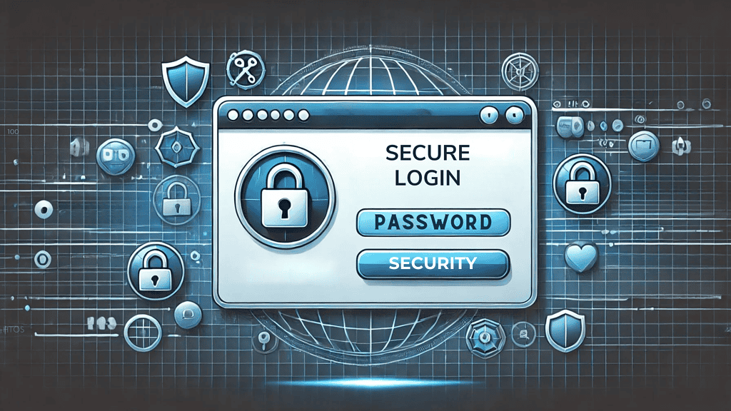 Image of a secure login interface showing HTTPS and strong password requirements, embracing mobile-first design