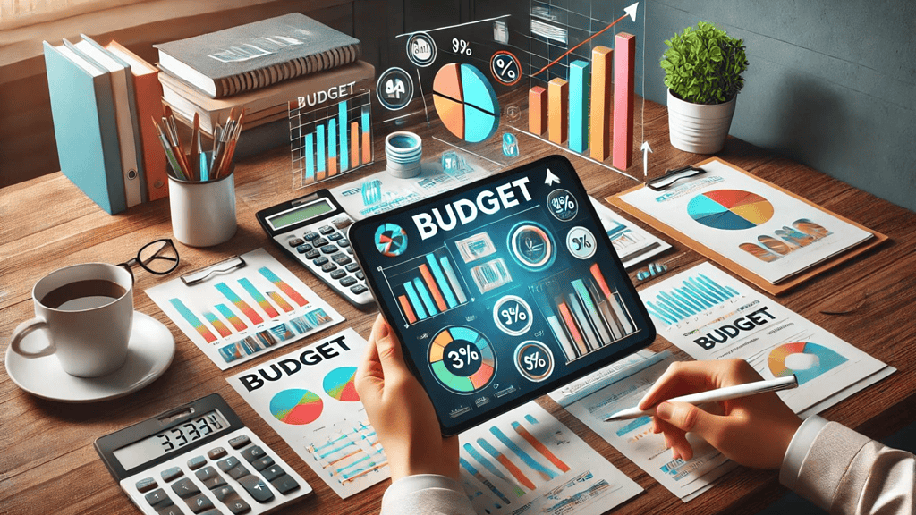 Image pie chart illustrating how marketing budgets are allocated across different channels, with recommendations based on navigating the challenges of marketing and performance.