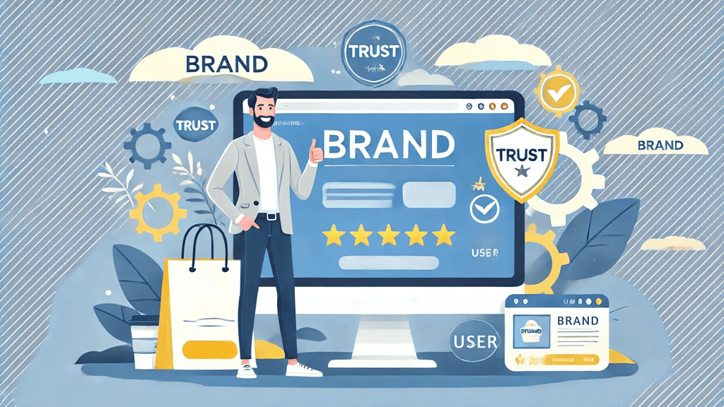 image graphic depicting brand loyalty, with icons representing consistent quality, engagement, and rewards.