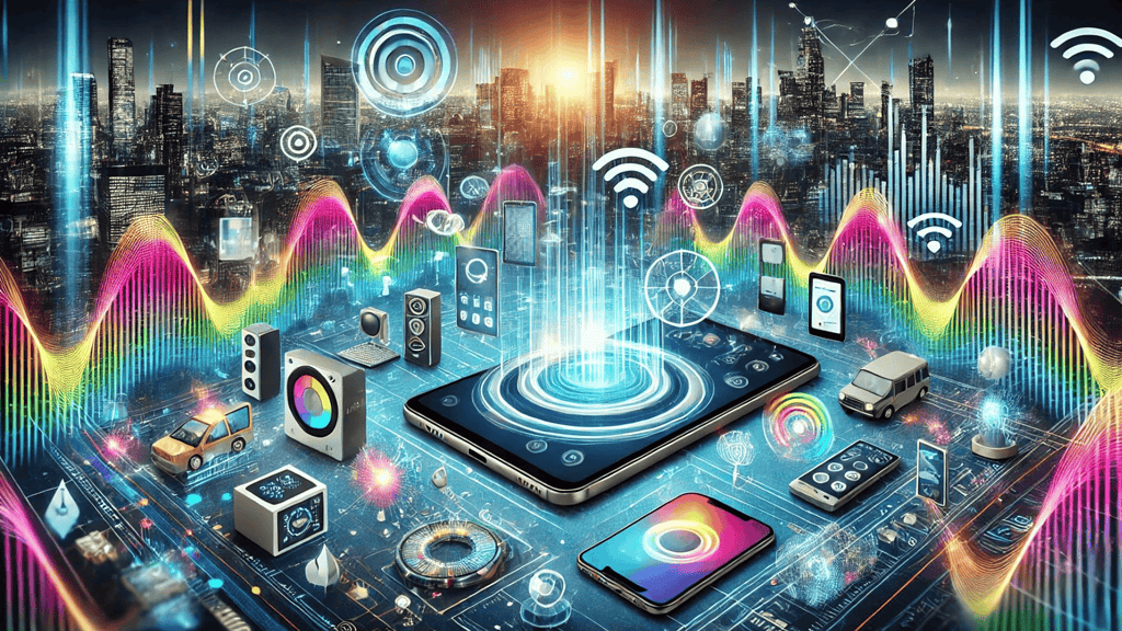 Different gadgets used for communication showing connectivity